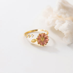 Bague Fleur Pétale Rose