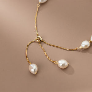 Bracelet coquillage de plage et perles baroques