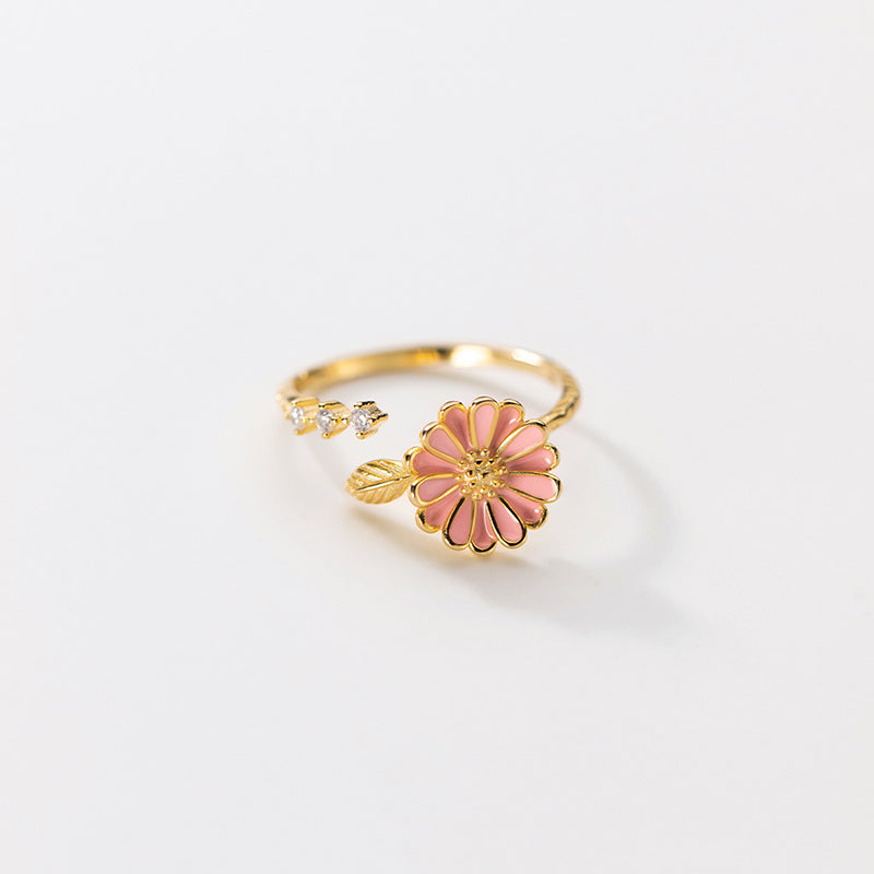 Bague Fleur Pétale Rose