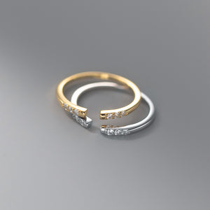 Bague tendance en zircon brillant pavé