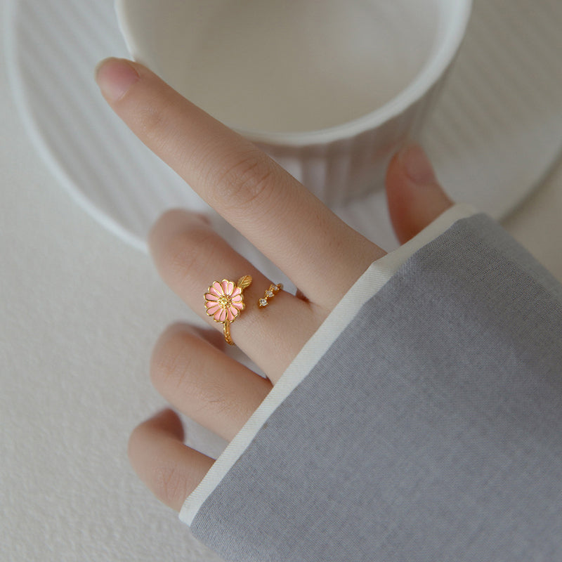 Bague Fleur Pétale Rose