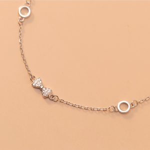 Bracelet chaîne en zircon avec nœud papillon