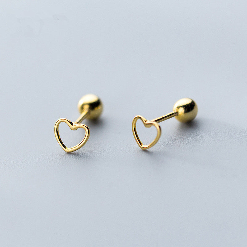 Hollow Love Heart Stud Earrings