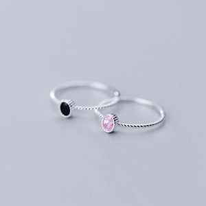 Round Crystal Zircon Ring