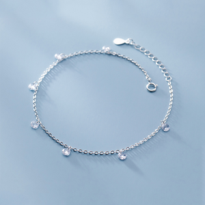 Round Zircon Chain Anklet