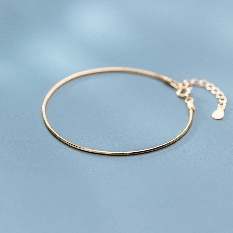 Minimalist Golden Snake Bone Chain Bracelet