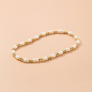 Golden Bead Pearl Bracelet