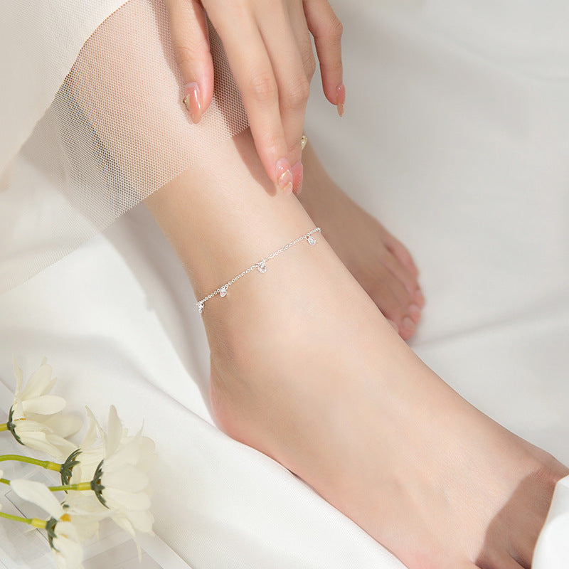 Round Zircon Chain Anklet