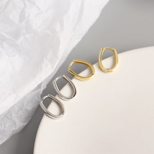 Thick Oval Hoop Earrings