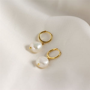 Round Irregular Pearl Earrings