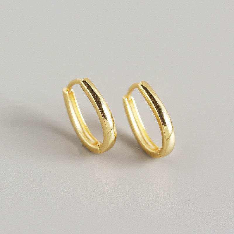 Thick Oval Hoop Earrings