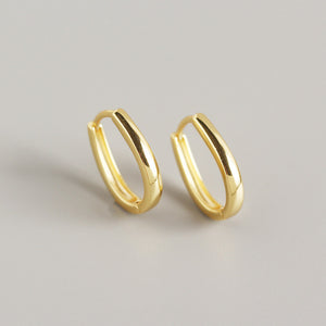 Thick Oval Hoop Earrings