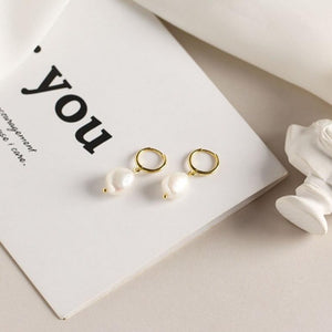 Round Irregular Pearl Earrings