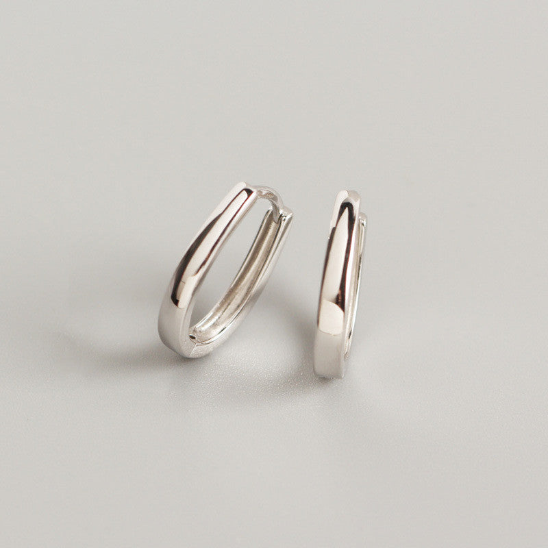 Thick Oval Hoop Earrings