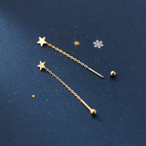 Sweet Star Chain Tassel Earrings