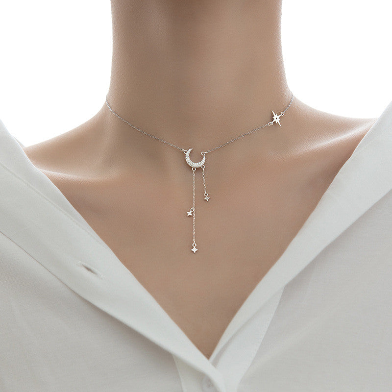 Star Moon Tassel Necklace
