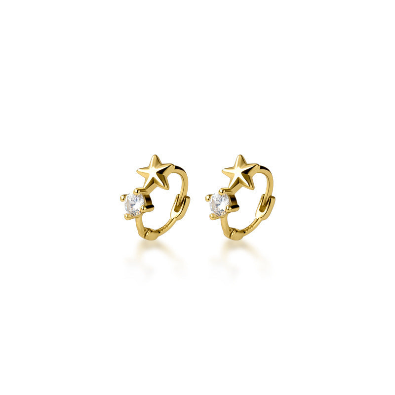 Zircon Star Hoop Earrings