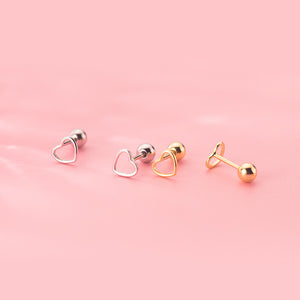 Hollow Love Heart Stud Earrings