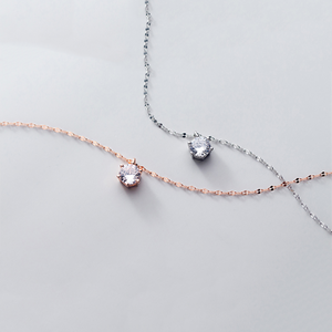 Round Zircon Chain Necklace