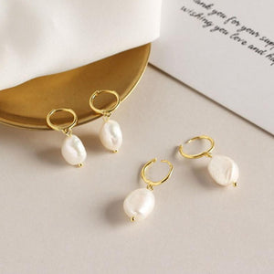 Round Irregular Pearl Earrings