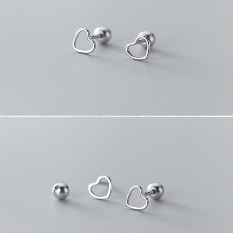 Hollow Love Heart Stud Earrings