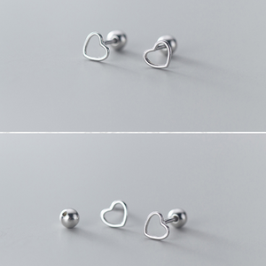 Hollow Love Heart Stud Earrings