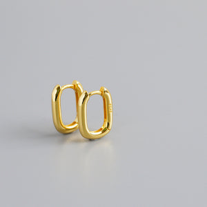 Geometric Oval Hoop Earrings