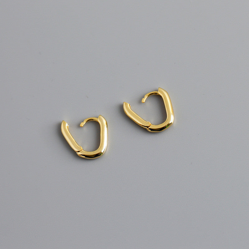 Geometric Oval Hoop Earrings