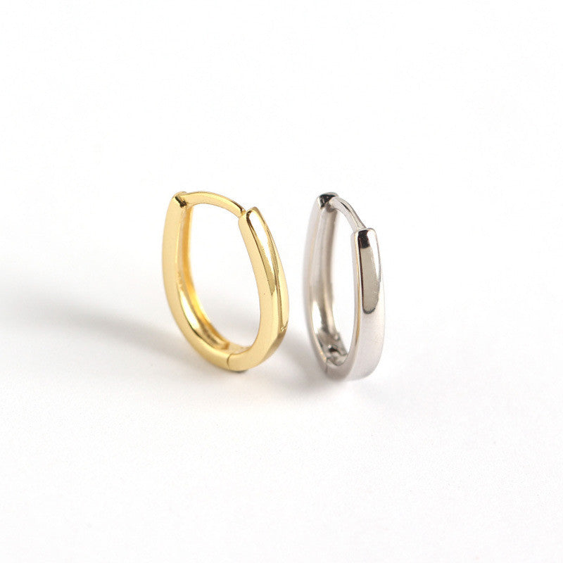 Thick Oval Hoop Earrings