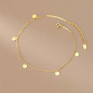 Simple Disc Link Chain Anklet