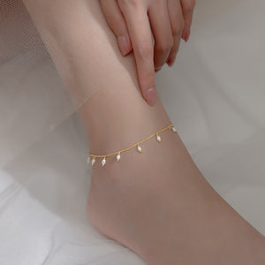 Natural Baroque Pearl Shell Anklet