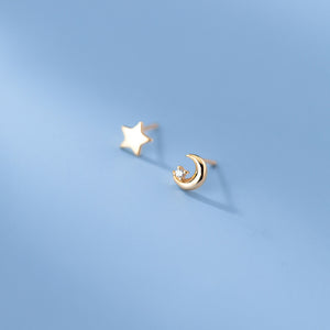 Star Moon Stud Earrings