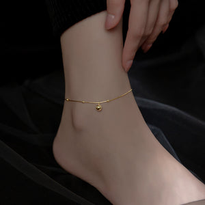 Glossy Snake Bone Bead Anklet