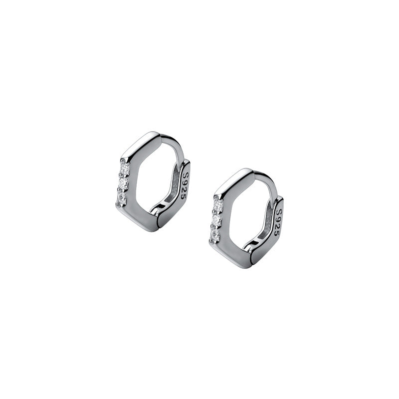 Mini Hexagonal Hoop Earrings