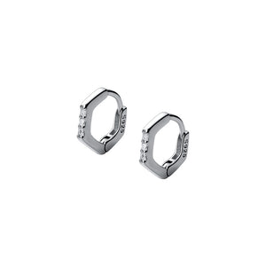 Mini Hexagonal Hoop Earrings