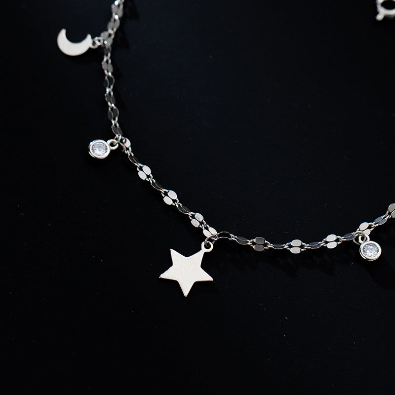 Elegant Moon Star Chain Anklet