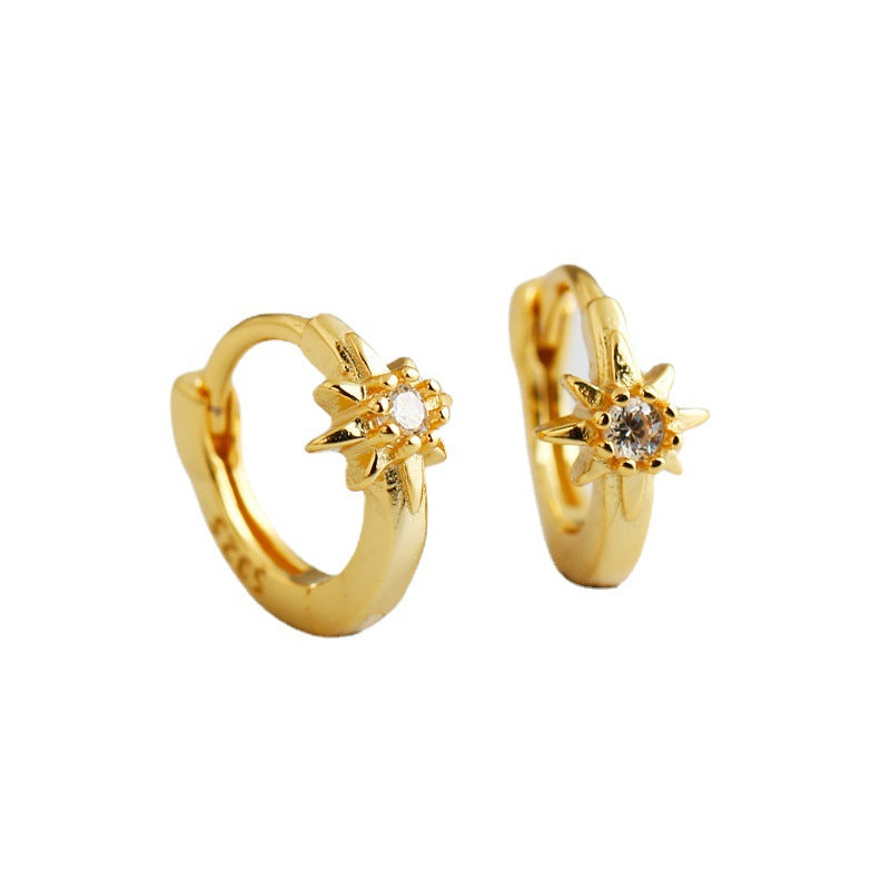 Zircon Star Hoop Earrings