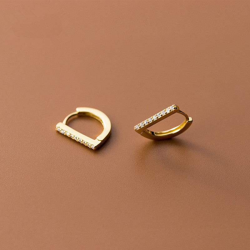 Geometric Zircon Hoop Earrings