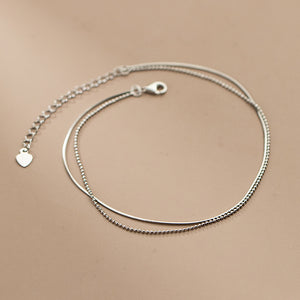 Double Snake Bone Bead Anklet