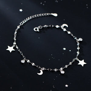 Elegant Moon Star Chain Anklet