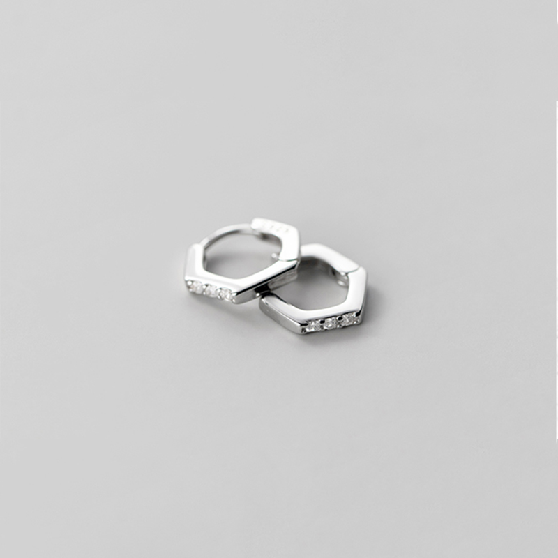 Mini Hexagonal Hoop Earrings