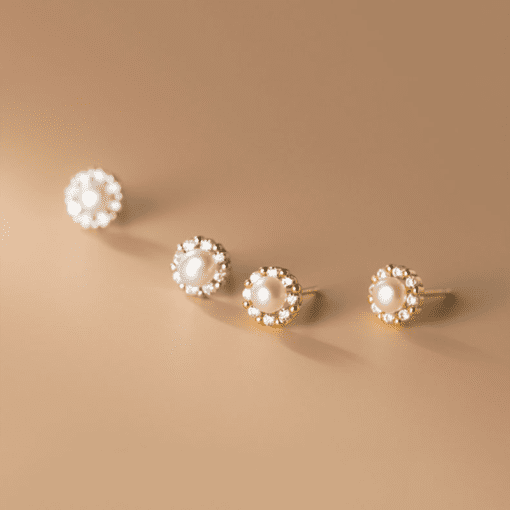 Pearl Stud Earrings - Image 2