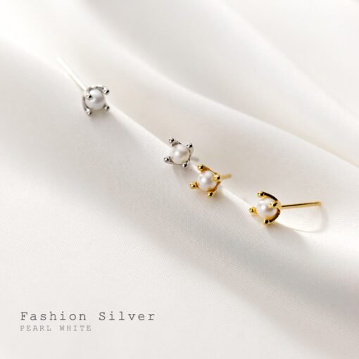 Mini Pearl Stud Earrings - Image 7