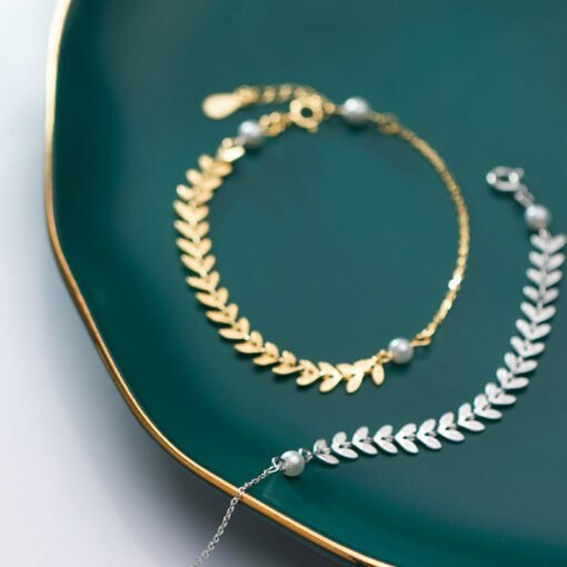 Leaf and Round Beads Bracelet - Image 3