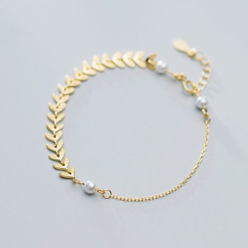 Leaf and Round Beads Bracelet