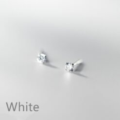 Mini Round Colorful Zircon Stud Earrings