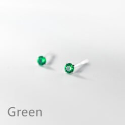 Mini Round Colorful Zircon Stud Earrings