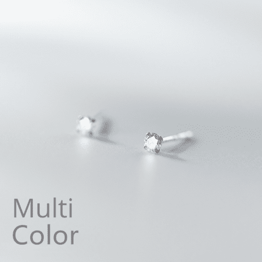 Mini Round Colorful Zircon Stud Earrings - Image 15