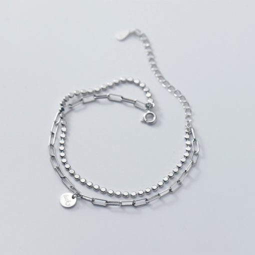 Double Chain Link Lucky Bracelet