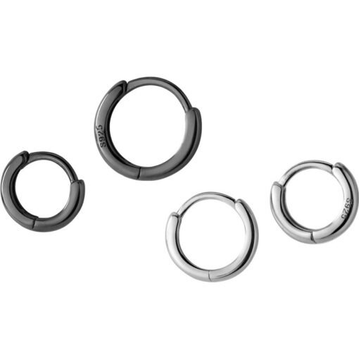 Round Short Hoop Earrings - Image 2
